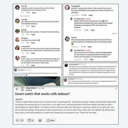 Users on TikTok, Reddit, and Instagram try epoxy stickers but still frustrated with their heart rate sensor issue.